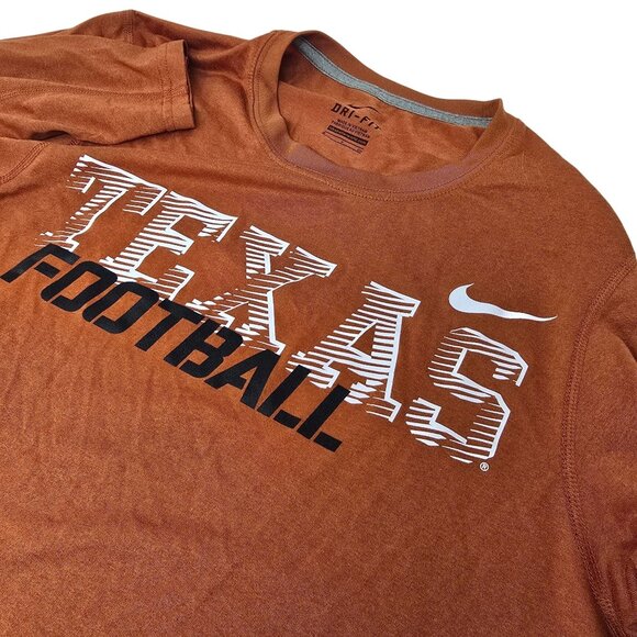 Texas Longhorns‎ Football Nike Dri-Fit Tee Shirt Small Unisex Long Sleeve Orange - Picture 1 of 6